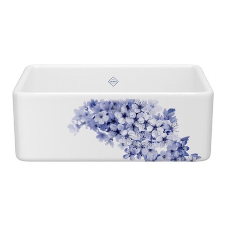 Rohl 30 Shaker Single Bowl Farmhouse Apron Front Fireclay Kitchen Sink With Blossom Design MS3018WHBSBS